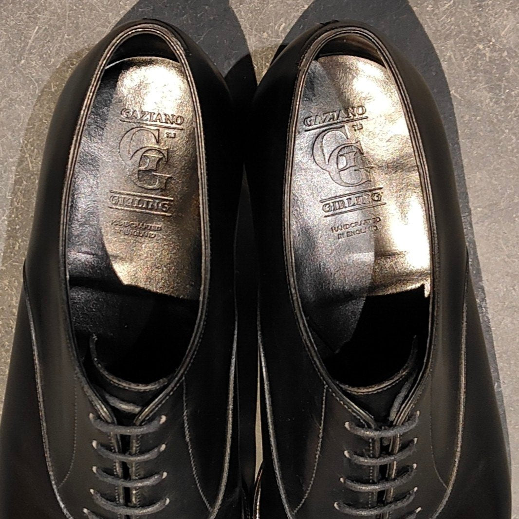 極美品【GAZIANO&GIRLING】ガジアーノ&ガーリング オックスフォード ストレートチップ ブラック サイズ UK8.5E TG73ラスト参考定価￥231,000-