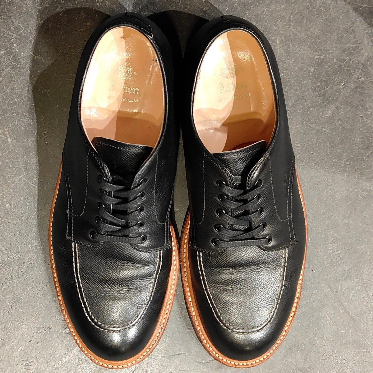 極美品【ALDEN】オールデン 43187 モックトゥオックスフォード アルパインカーフ ブラック サイズUS8D トゥルーバランスラスト
