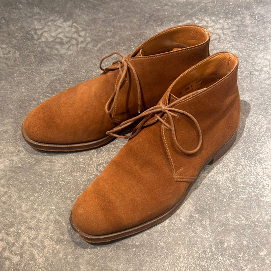 美品【CROCKETT&JONES】クロケット&ジョーンズ チャートシー チャッカブーツ スエード ブラウン サイズUK5.5E 224ラスト