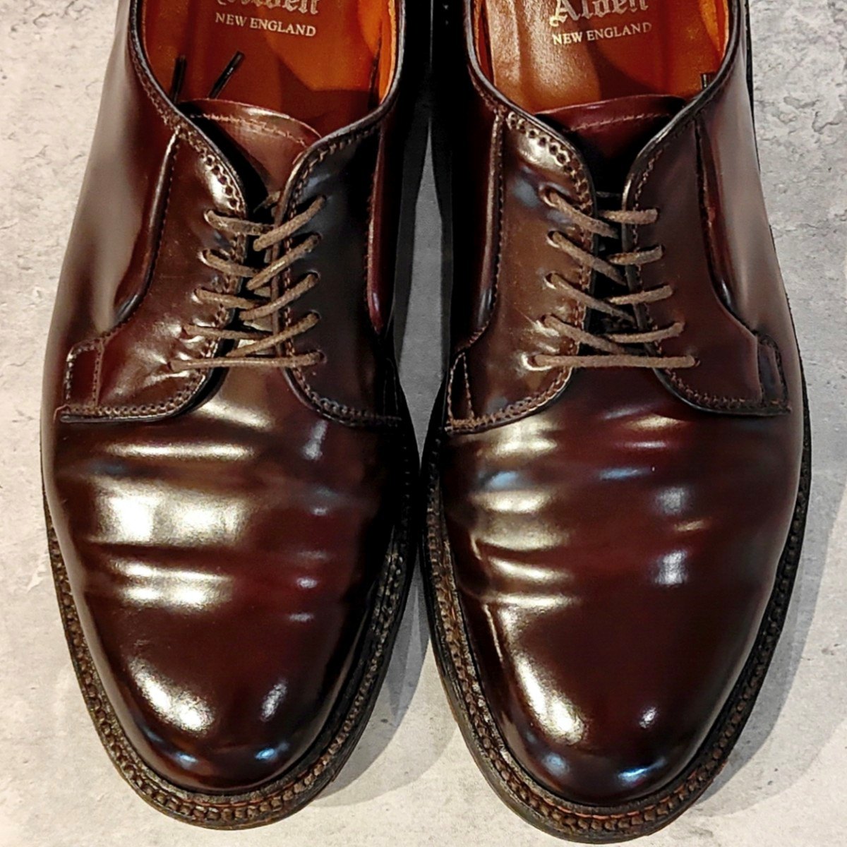 希少 美品【ALDEN】オールデン 990C プレーントゥ コードバン ダークバーガンディ サイズ US7.5E バリーラスト 参考定価 ALDEN990￥236,500-
