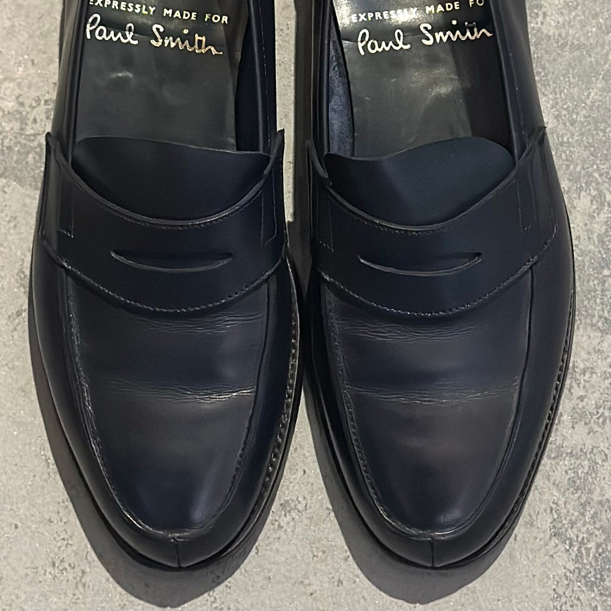 希少【CROCKETT&JONES】クロケット&ジョーンズ  コインローファー ポールスミス別注 カーフ ネイビー サイズUK6E 314ラスト