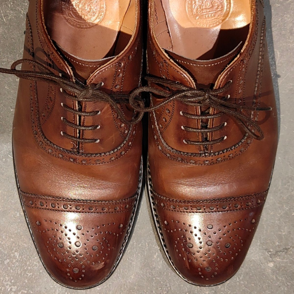 【JOSEPH CHEANEY】ジョセフチーニー ウィルフレッド セミブローグ カーフ ダークブラウン サイズUK7F