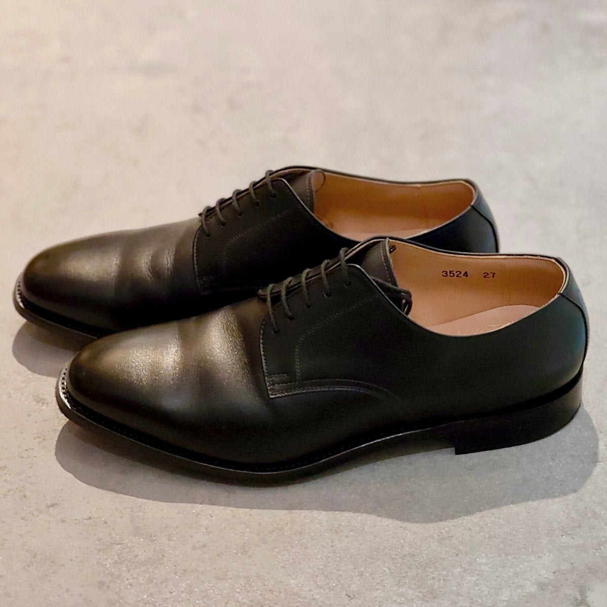 使用数回【SCOTCH GRAIN】スコッチグレイン 3524 アシュランス プレーントゥ ブラック サイズ27EEE