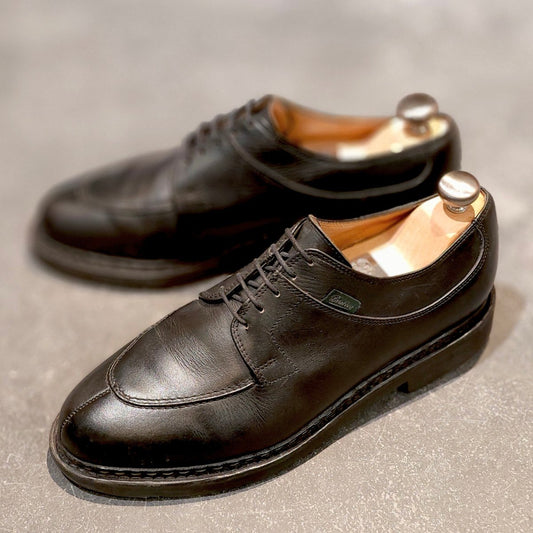 美品【Paraboot】パラブーツ アヴィニョン Uチップ リスレザー ブラック サイズUK7 参考定価￥96,800-