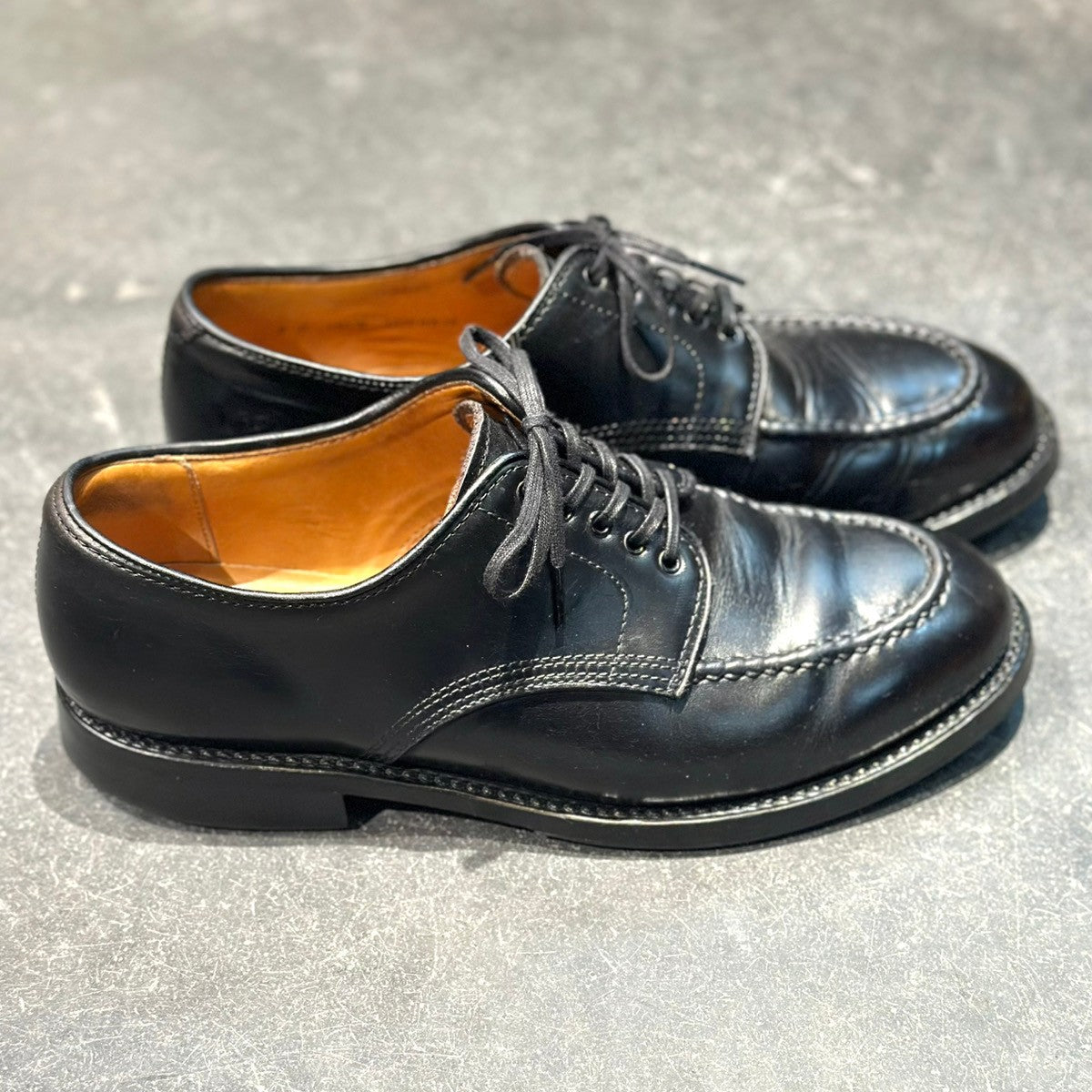 美品【WHEELROBE】ウィールローブ 15078 HEAVY STITCHING MOC TOE クロムエクセル カーフ ブラック サイズ8D 1228ラスト