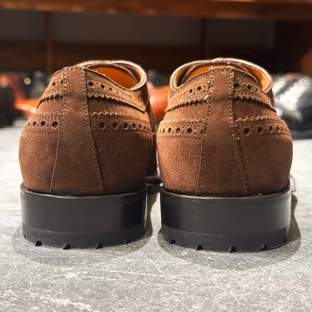 未使用品【Salvatore Ferragamo】サルヴァトーレ フェラガモ ウイングチップ 3207  スエード ブラウン メンズ サイズUK8.5E