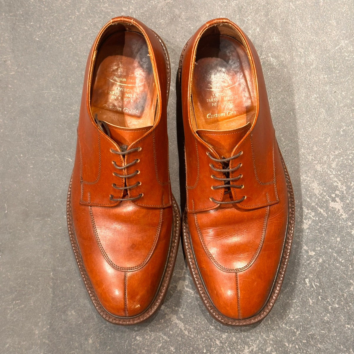 【church's】チャーチ DARTMOOR スプリットトゥ カーフ ブラウン サイズUK65G
