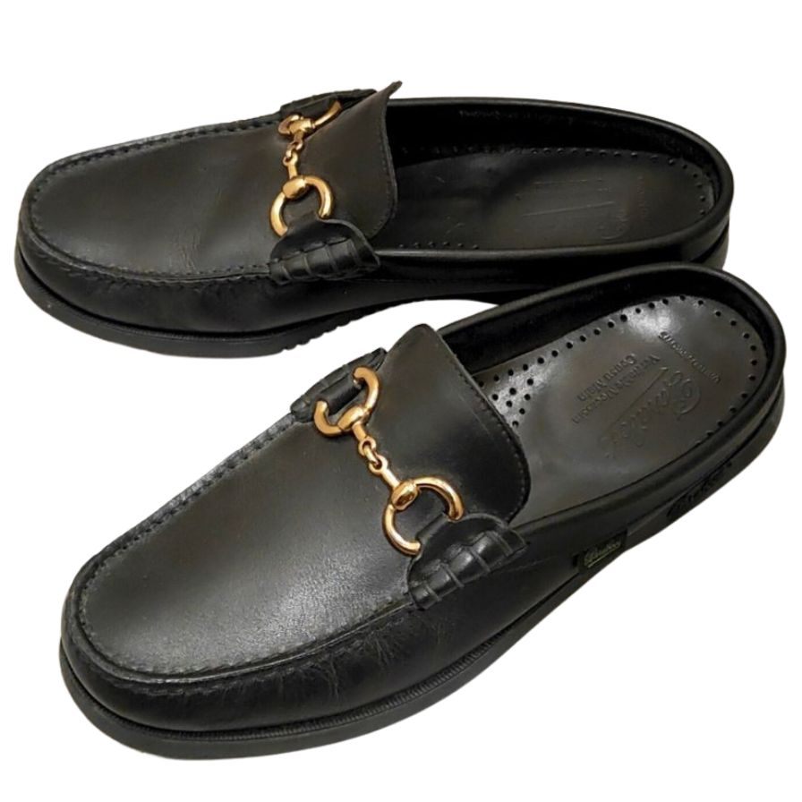 【Paraboot】パラブーツ スリッポン バハマ MORS ホースビット カーフ ブラック サイズUK7 メンズ