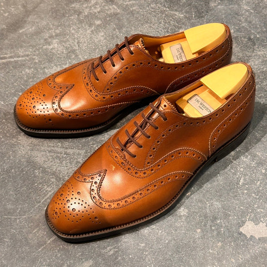 試着程度【J.M.WESTON】ジェイエムウエストン 376 ウイングチップ カーフ タンブラウン サイズUK5.5E 11ラスト