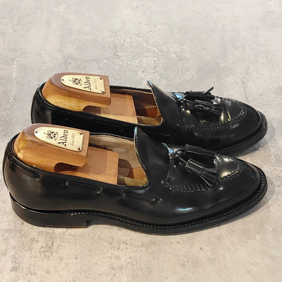 美品 【ALDEN】オールデン 664 タッセルローファー コードバン ブラック サイズUS7D アバディーンラスト 参考定価￥234,300-