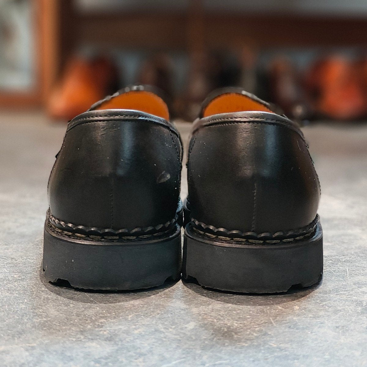 使用数回【Paraboot】パラブーツ ランス コインローファー リスレザー ブラック サイズUK8 定価￥94,600-