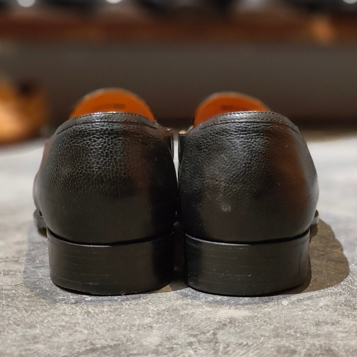 極美品【manufacturers】 マニュファクチャーズ ローファー フルサドル グレインレザーブラック サイズ UK8