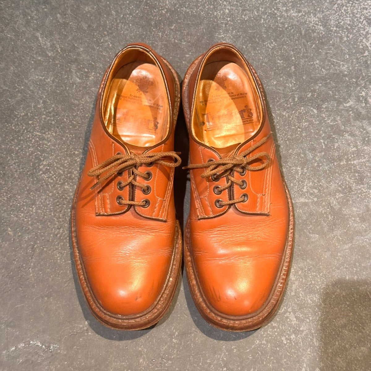 【Tricker’s】トリッカーズ ダニエル M7278 プレーントゥ カーフ ブラウン サイズUK7.5
