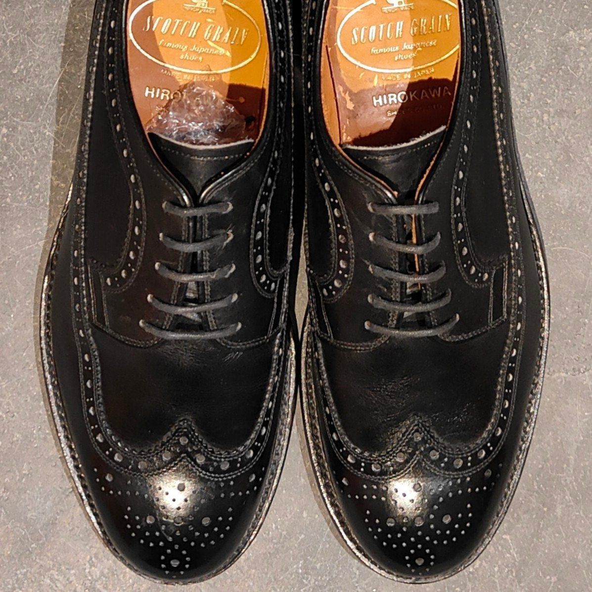 試着程度【SCOTCH GRAIN】スコッチグレイン 2215 ウイングチップ カーフ ブラック サイズ24EEE