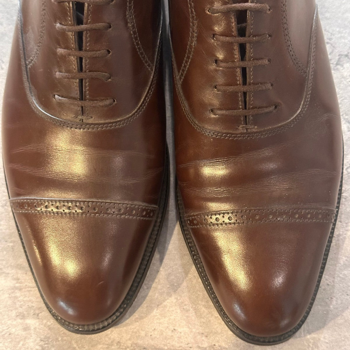 美品【JOHN LOBB】ジョンロブ フィリップ2 Philip II パンチドキャップトゥ カーフ ブラウン サイズUK6E 7000ラスト