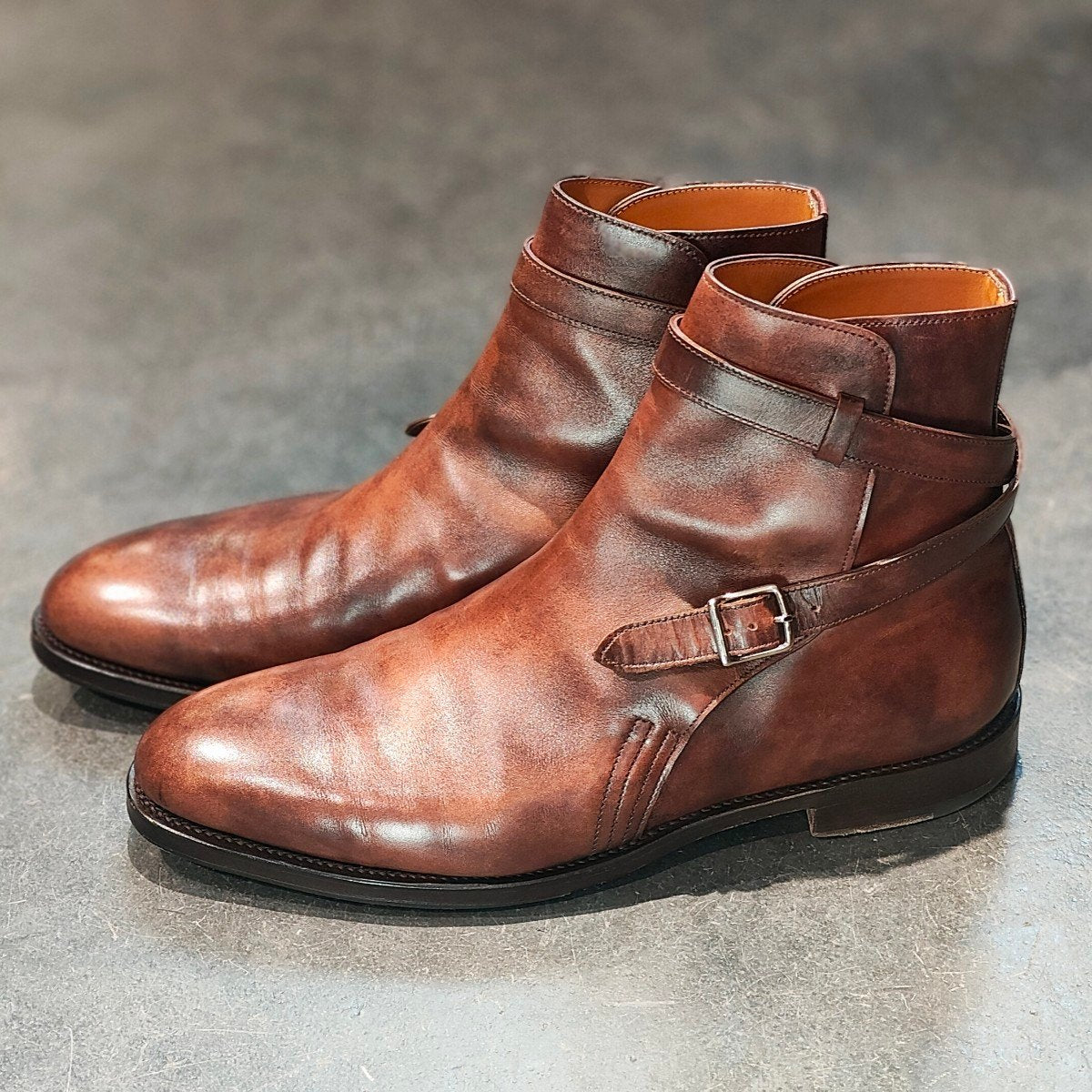 極美品 【JOHN LOBB】ジョンロブ アボット ジョッパーブーツ ミュージアムカーフ ブラウン サイズ UK7.5E 8695ラスト 定価￥375,100-