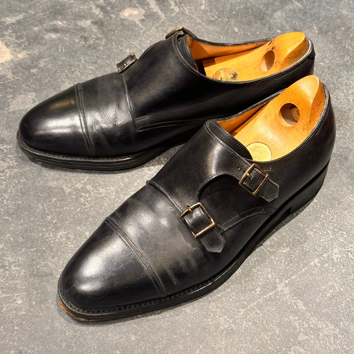 【JOHN LOBB】ジョンロブ ウィリアム ダブルモンク カーフ ブラック サイズUK7E 9795ラスト