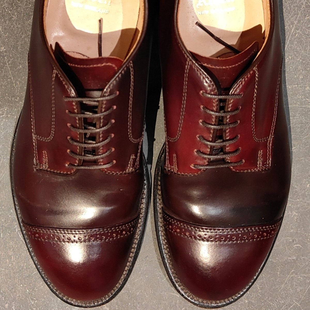 美品【ALDEN】オールデン 56201 パンチドキャップトゥ コードバン ダークバーガンディ サイズ US6D モディファイドラスト
