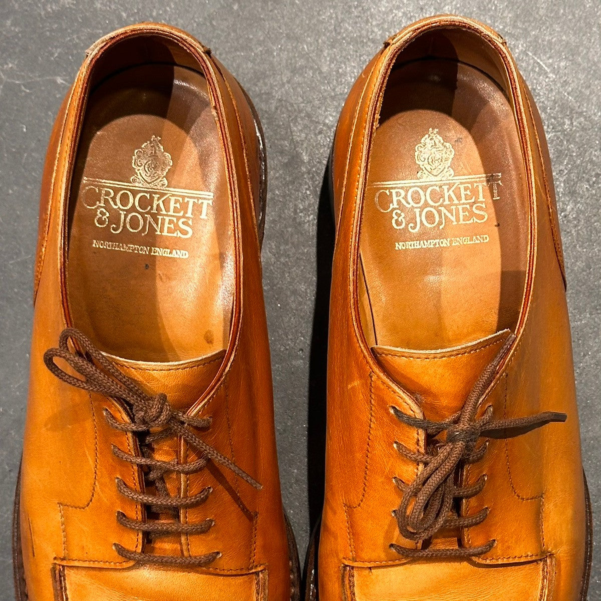 【CROCKETT&JONES】クロケット&ジョーンズ Uチップ モールトン カーフ ライトブラウン サイズ6.5 292ラスト