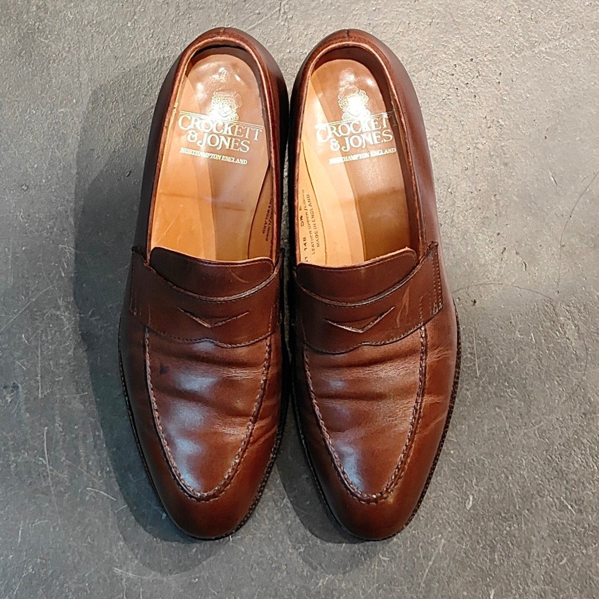 【CROCKETT&JONES】クロケット&ジョーンズ SYDNEY ペニーローファー カーフ ブラウン サイズ UK5.5E 341ラスト  定価￥137,000-