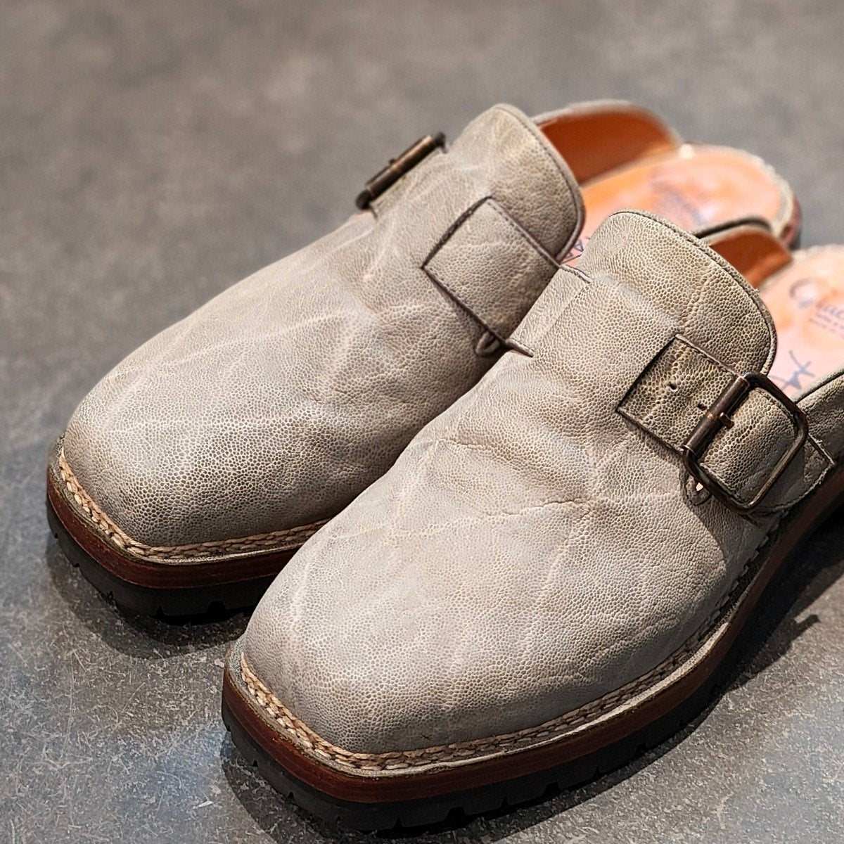 希少 試着程度【F.lli Giacometti】フラテッリ ジャコメッティ FG571 サボ サンダル エレファント グレー サイズ 41
