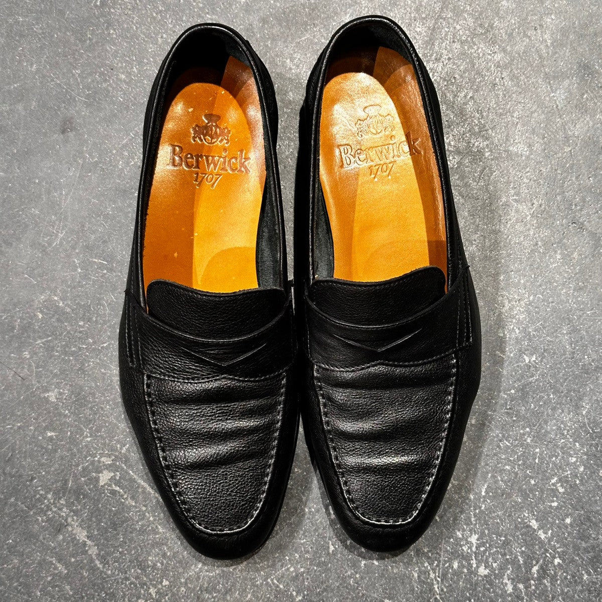 【Berwick】バーウィック 5105 ローファー グレインレザー ブラック サイズ24.5