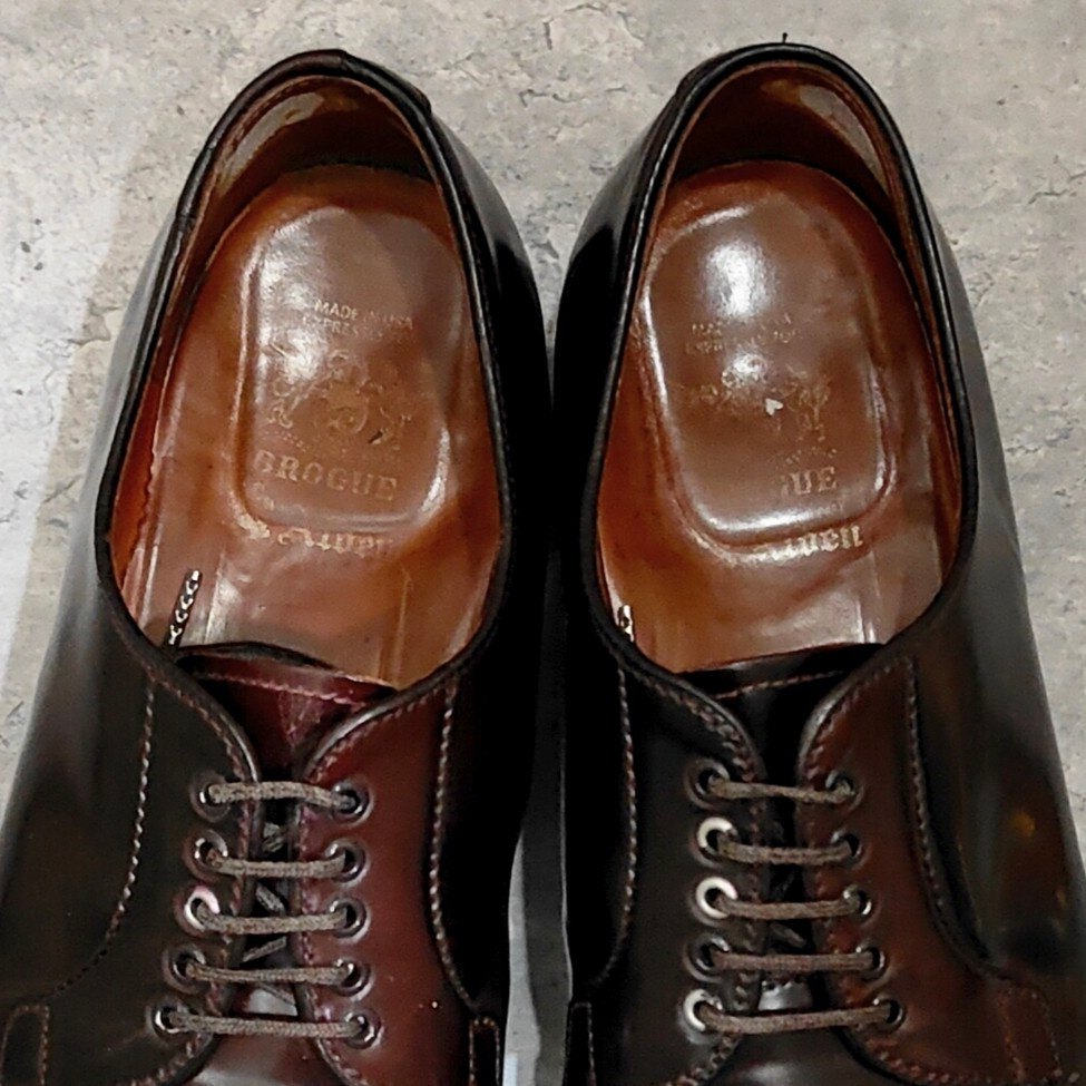 【ALDEN】オールデン BROGUE別注 D8411C プレーントゥ コードバン ダークバーガンディ サイズUS10.5E ミリタリーラスト