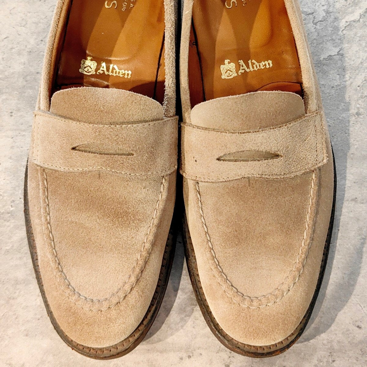 【ALDEN】オールデン SHIPS別注  9644FY ペニーローファー スエード ベージュ サイズ US7.5D レイドンラスト想定