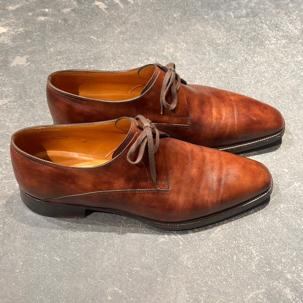 美品【JOHNLIBB】ジョンロブ ルフィールド  Vフロント ダービー プレステージライン カーフ ブラウン サイズ UK8E 8000ラスト