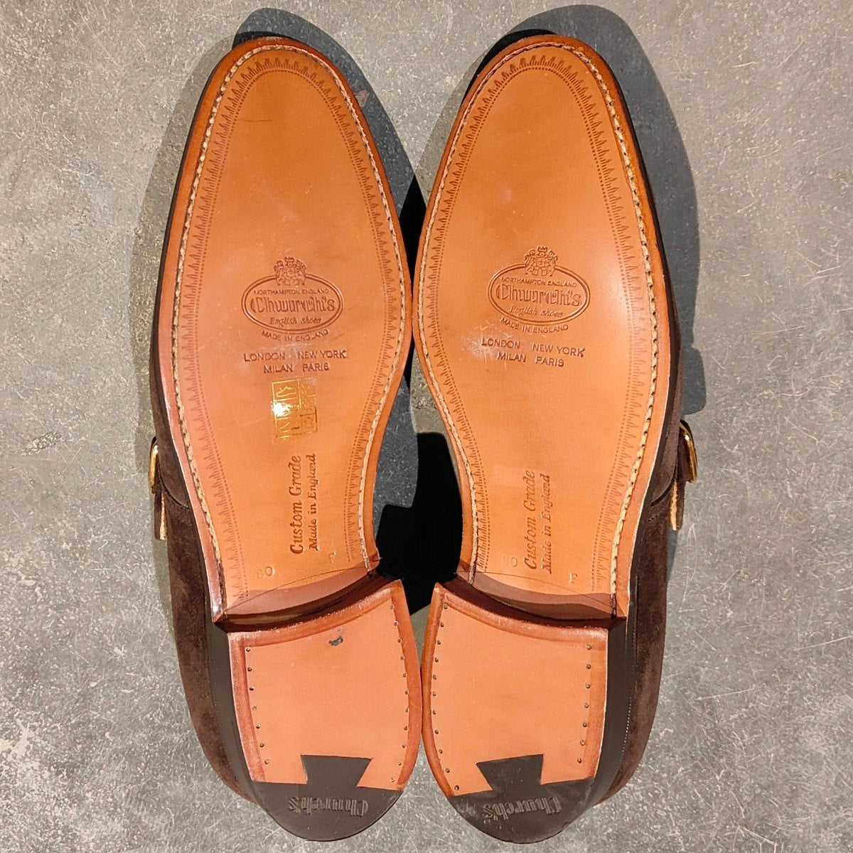 新品未使用【Church's】チャーチ ベケット シングルモンク 4都市 スエード ダークブラウン サイズUK80F 173ラスト