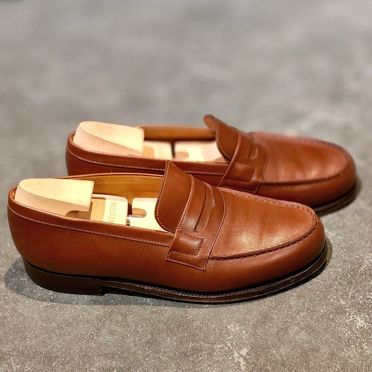 希少 極美品 【J.M.WESTON】ジェイエムウエストン 180 シグニチャーローファー ロシアンカーフ タンブラウン サイズUK6.5D 41ラスト