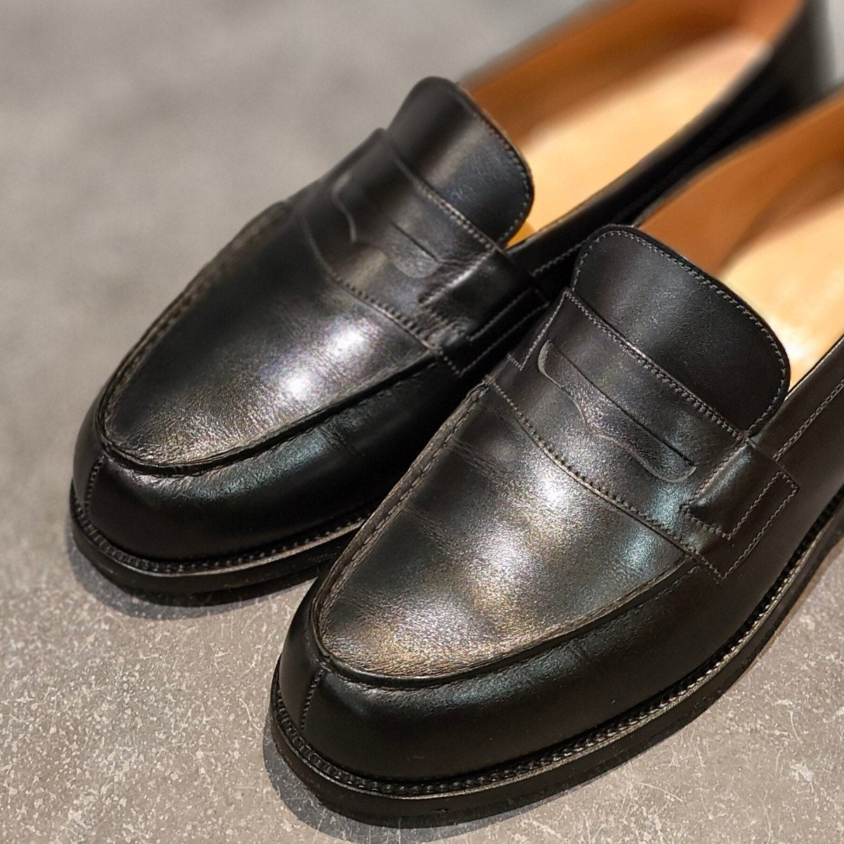 使用数回【J.M.WESTON】ジェイエムウエストン 180 シグニチャーローファー ボックスカーフ ブラック サイズ UK6D 41ラスト 参考定価￥165,000-