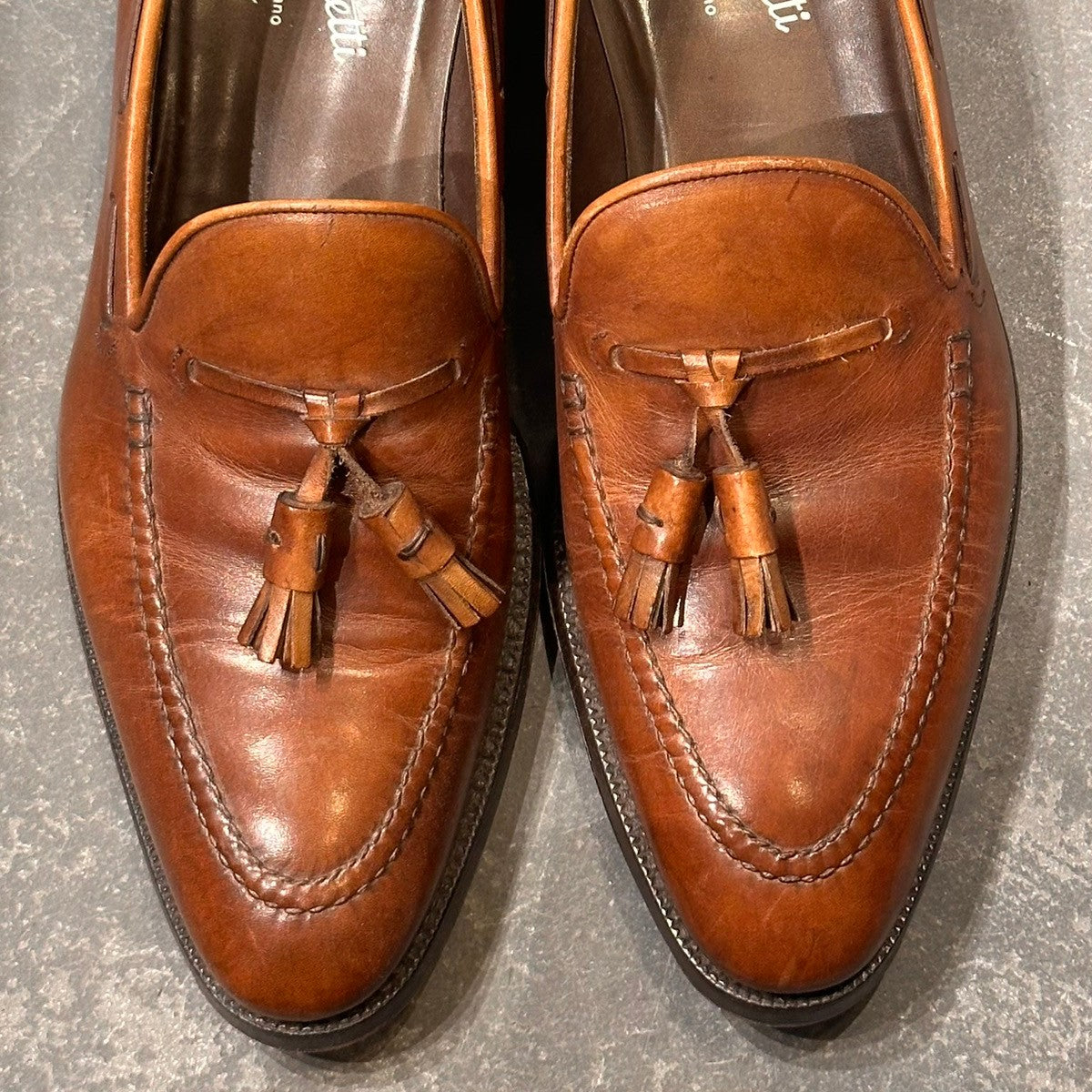 【F.lli Giacometti】フラテッリ ジャコメッティ FG190 タッセルローファー カーフ ブラウン サイズ40
