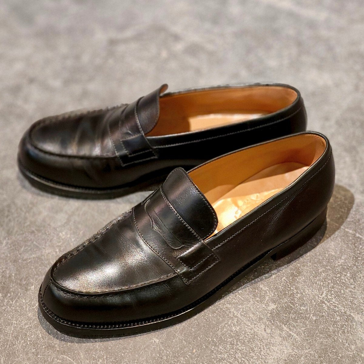 美品 【J.M.WESTON】ジェイエムウエストン 180 シグニチャーローファー ボックスカーフ ブラック サイズ UK6C 41ラスト 参考定価￥156,200-