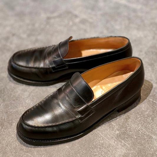 美品 【J.M.WESTON】ジェイエムウエストン 180 シグニチャーローファー ボックスカーフ ブラック サイズ UK6C 41ラスト 参考定価￥156,200-