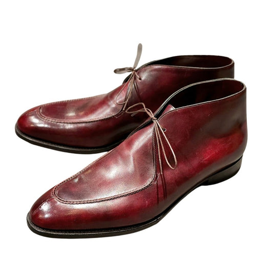 希少 新品未使用【JOHN LOBB】ジョンロブ  Rスタンプ フォーウィ 2015イヤーモデル チャッカブーツ ミュージアムカーフ バーガンディ サイズUK11E 8695ラスト