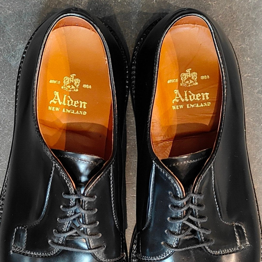 新品未使用 【ALDEN】オールデン 9901 プレーントゥ コードバン ブラック サイズ US7.5D バリーラスト 定価￥211,200-