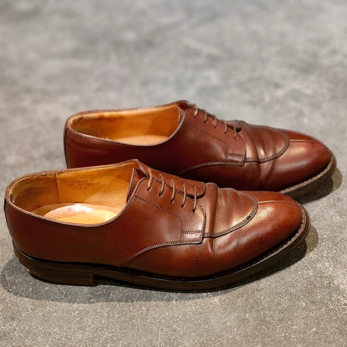 ※クラックあり【J.M.WESTON】ジェイエムウエストン 旧旧ロゴ 598 ハーフハント Uチップ カーフ ブラウン サイズ UK6.5D 22ラスト 参考定価￥176,000-