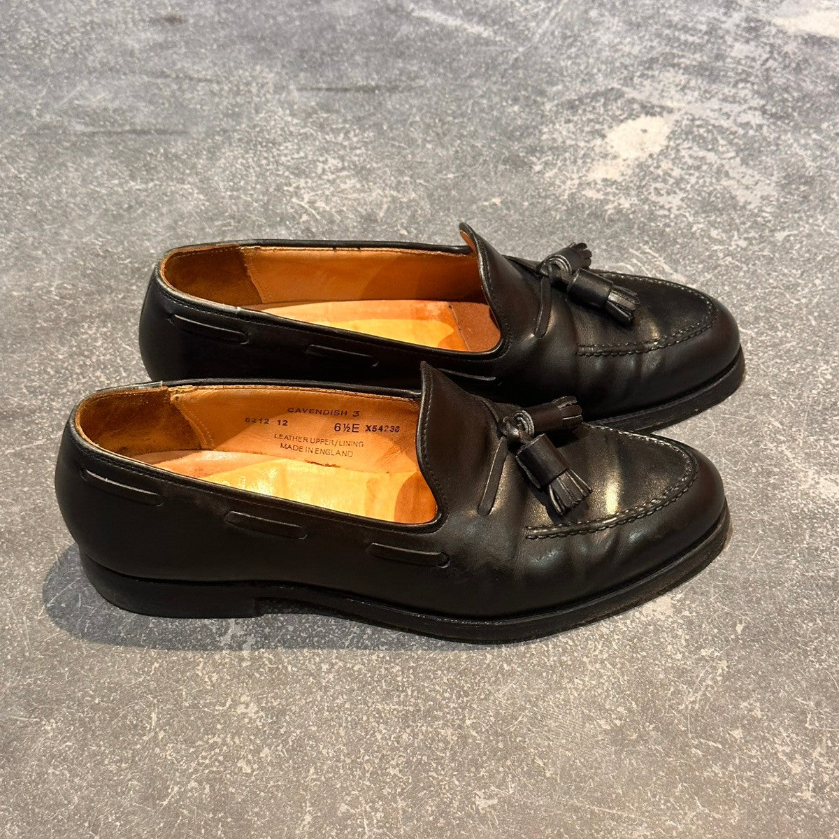 【CROCKETT&JONES】クロケット&ジョーンズ キャベンディッシュ3 タッセルローファー カーフ ブラック サイズUK6.5E 375ラスト