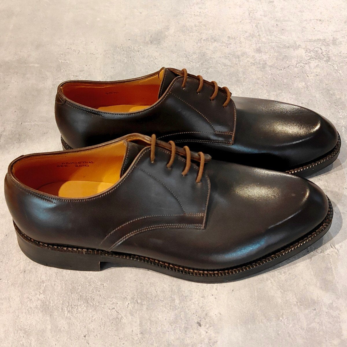 希少 未使用【JOHNLOBB】ジョンロブ アビントン プレーントゥ カーフ ダークブラウン サイズ UK8EE 2010ラスト