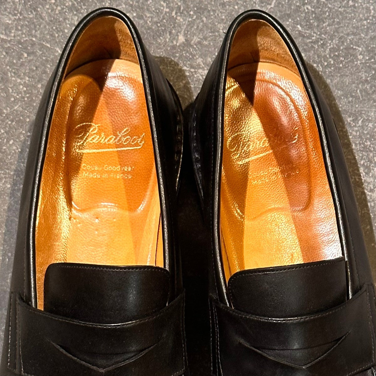 【PARABOOT】パラブーツ アドニス コインローファー カーフ ブラック サイズUK10