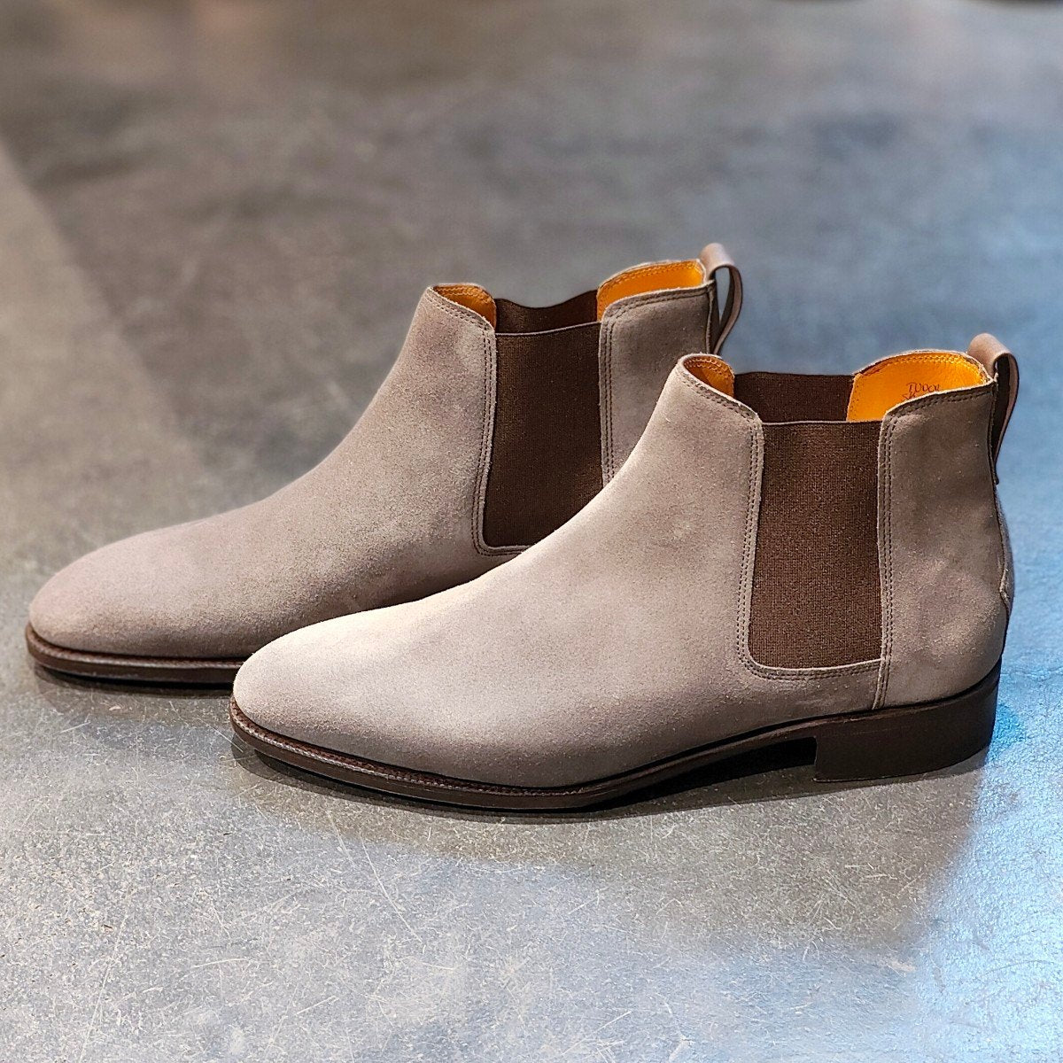 使用数回 パターンオーダー品 【JOHNLOBB】ジョンロブ チューダー サイドゴアブーツ スエード グレー サイズ UK5.5E 7000ラスト