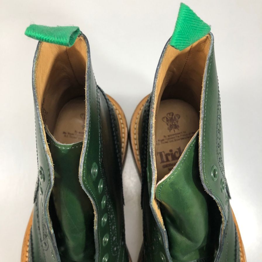 【オンライン限定】【Tricker’ｓ】トリッカーズ カントリーブーツ ストウ ウイングチップ 946515 5634 グリーン UK7ハーフ-5