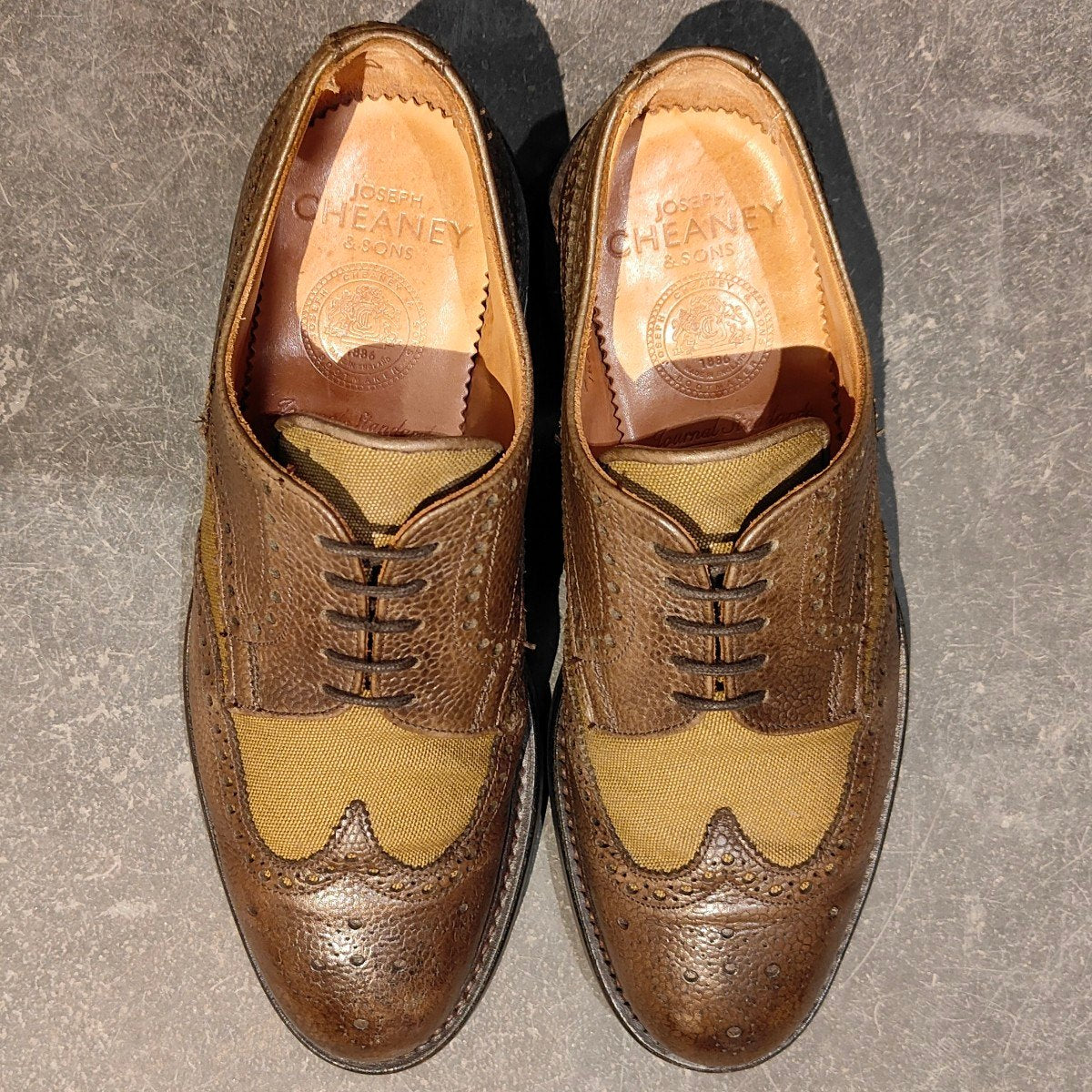 【JOSEPH CHEANEY】ジョセフチーニー ランポート ジャーナルスタンダード別注 ウイングチップ グレインレザー×スエードコンビ グリーン サイズUK7