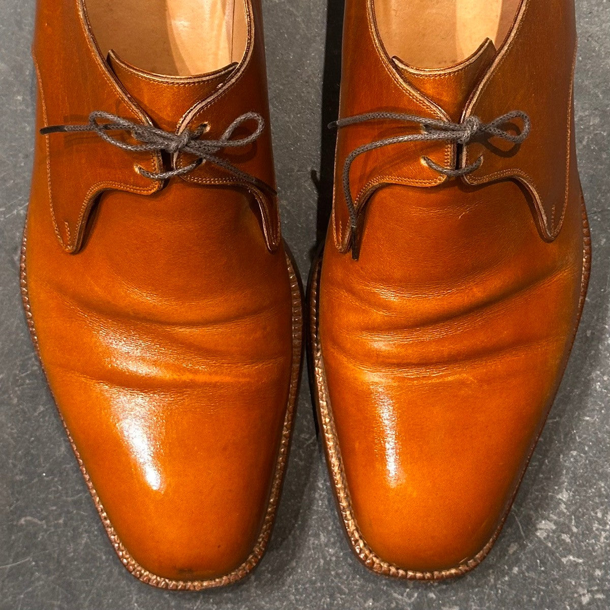 【BONORA】ボノーラ プレーントゥ 2アイレット 旧ボノーラ製 カーフ ブラウン サイズUK8E