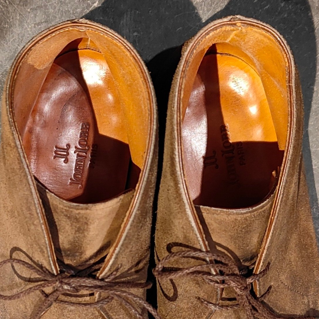 希少【JOHN LOBB】ジョンロブ クラスナ PARISロゴ チャッカブーツ スエード ブラウン サイズUK5E