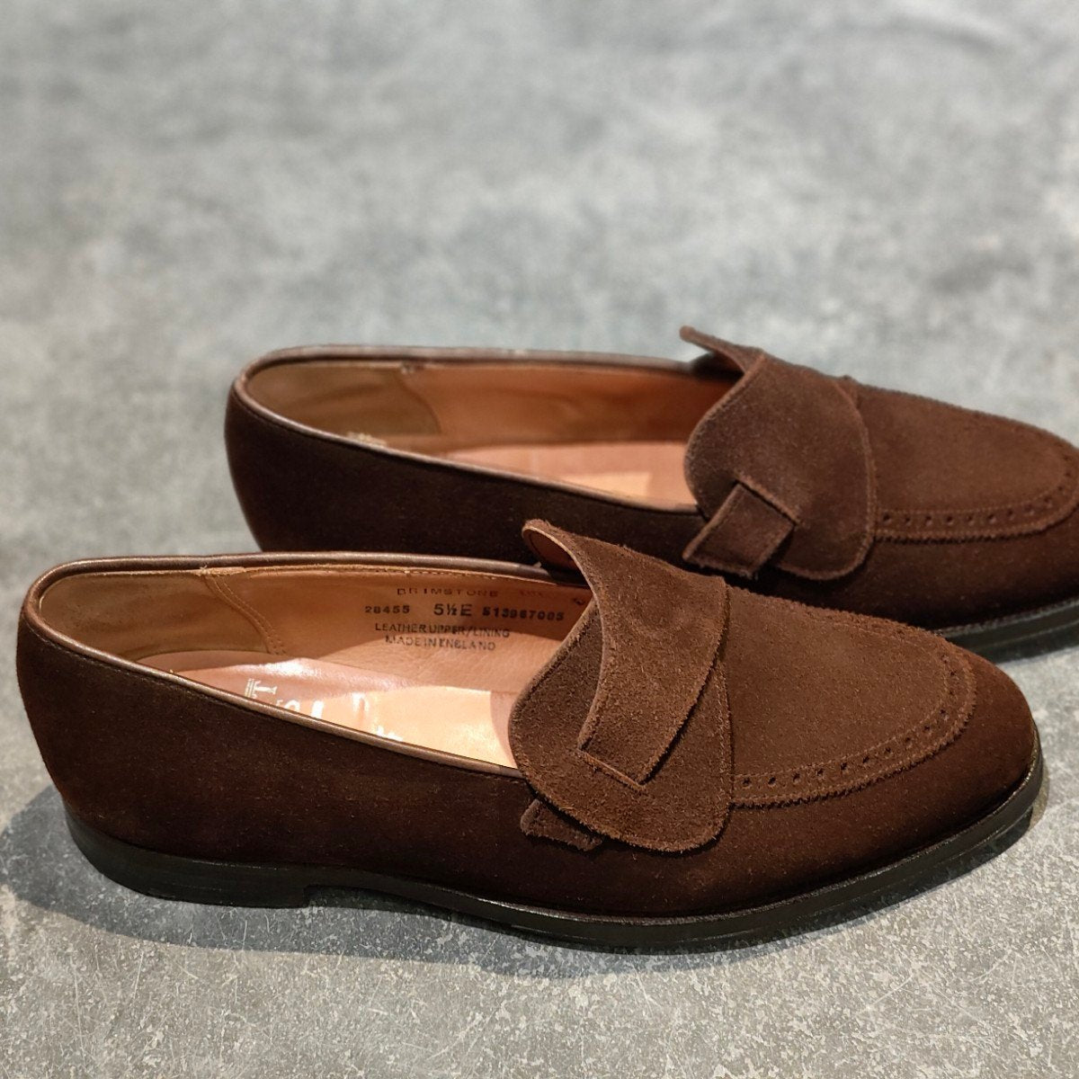【CROCKETT&JONES】クロケット＆ジョーンズ ビームスF別注 ブリムストーン バタフライ ローファー スエード ブラウン サイズUK5.5E 302ラスト