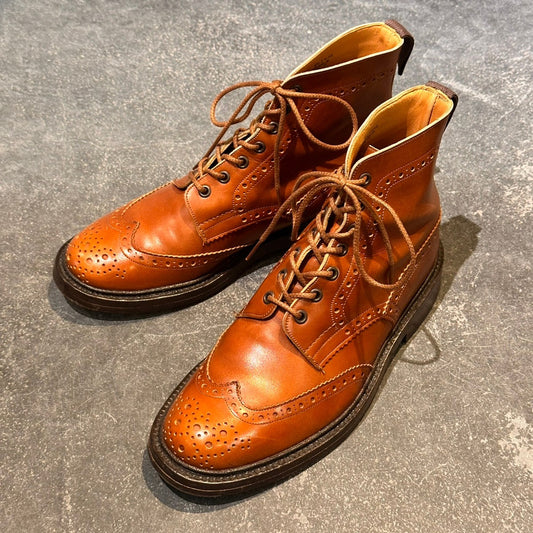 【Tricker's】トリッカーズ M5634  ストウ カントリーブーツ カーフ アイボリー サイズUK8.5