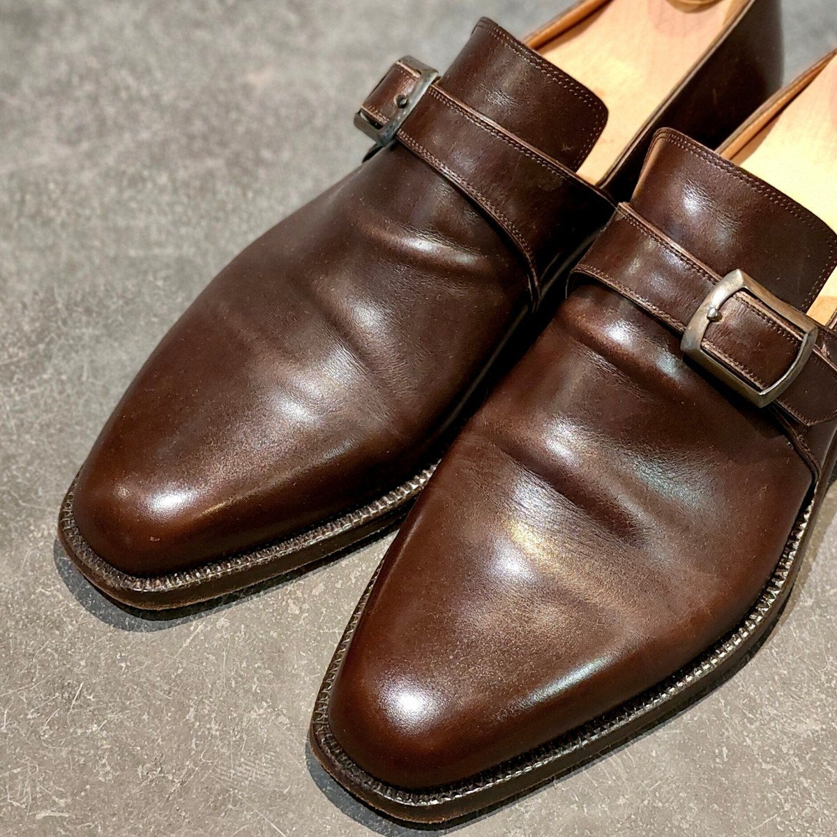 Stefano Bemer】ステファノベーメル シングルモンク カーフ ダーク