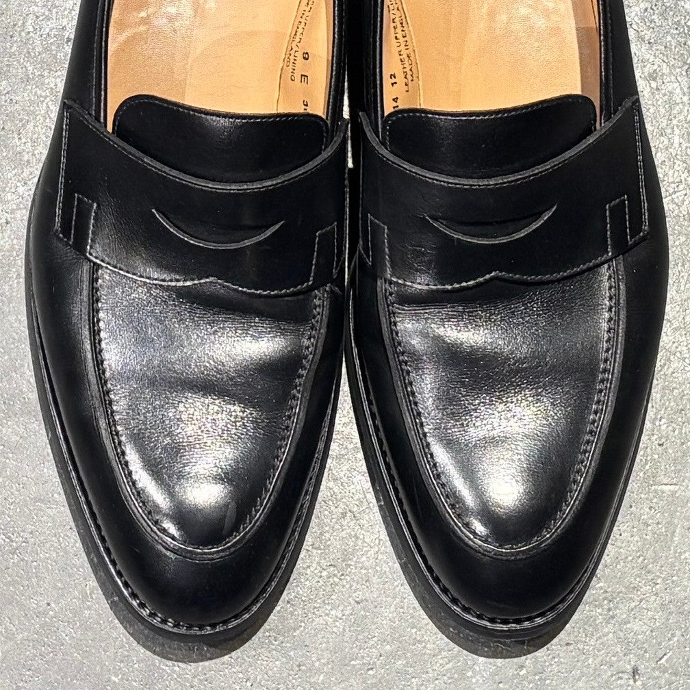 【CROCKETT&JONES】クロケット&ジョーンズ コインローファー 6414 カーフ ブラック サイズ UK9E